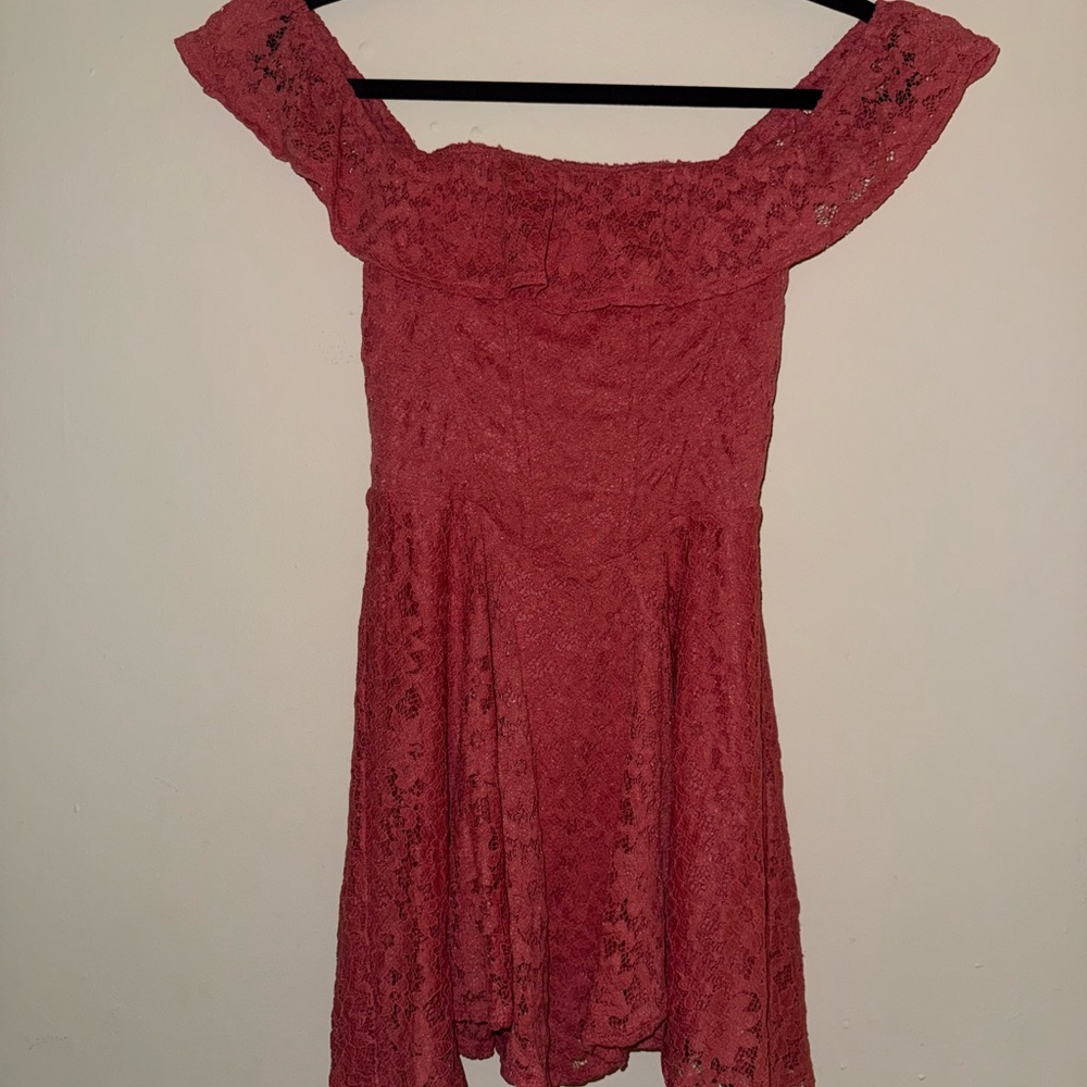 BDG Coral Lace Off-Shoulder Dress